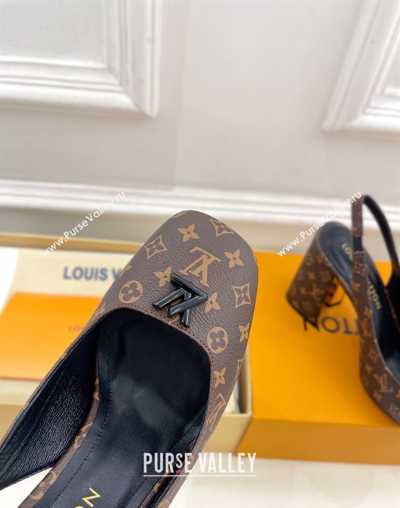 Louis Vuitton Swing Slingback Pump 9cm in Monogram Canvas Brown 2025 1AGTY9 (MD-250422159)