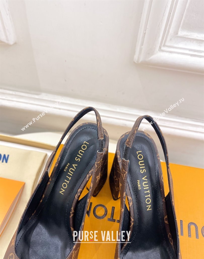 Louis Vuitton Swing Slingback Pump 9cm in Monogram Canvas Brown 2025 1AGTY9 (MD-250422159)
