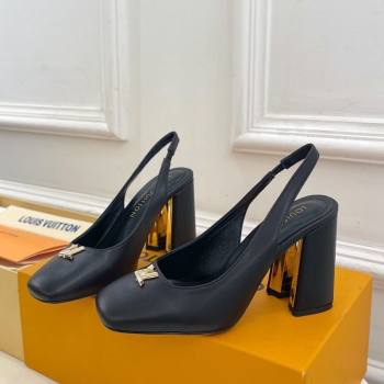 Louis Vuitton Swing Slingback Pump 9cm in Calf Leather Black 2025 1AGTY9 (MD-250422160)