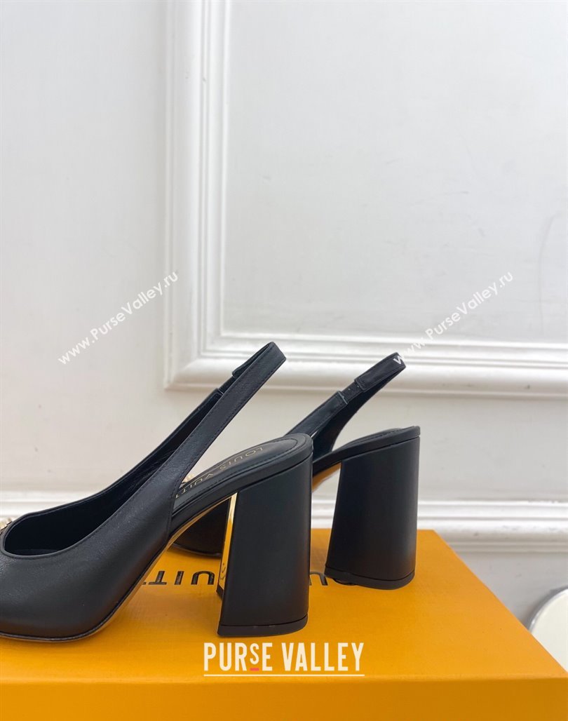 Louis Vuitton Swing Slingback Pump 9cm in Calf Leather Black 2025 1AGTY9 (MD-250422160)