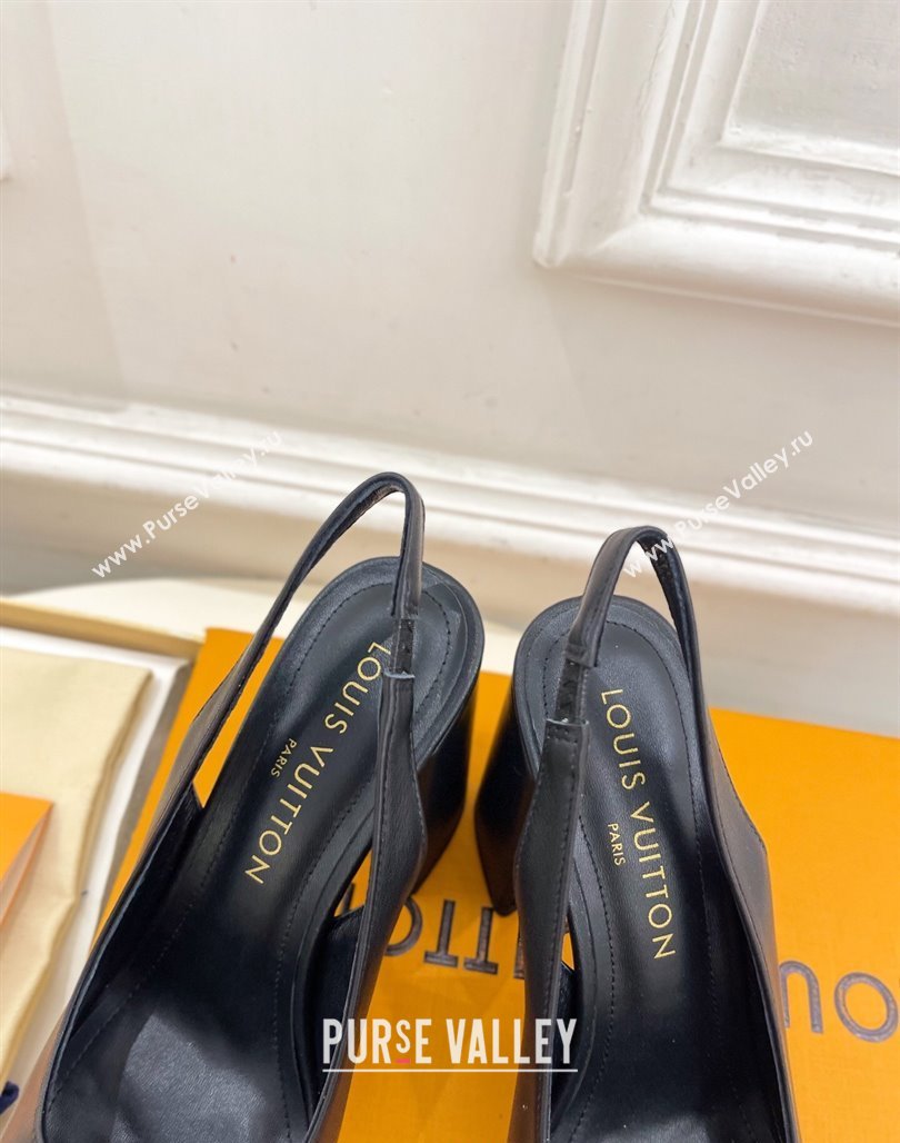 Louis Vuitton Swing Slingback Pump 9cm in Calf Leather Black 2025 1AGTY9 (MD-250422160)