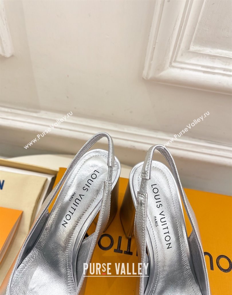 Louis Vuitton Swing Slingback Pump 9cm in Calf Leather Silver 2025 1AGTY9 (MD-250422161)