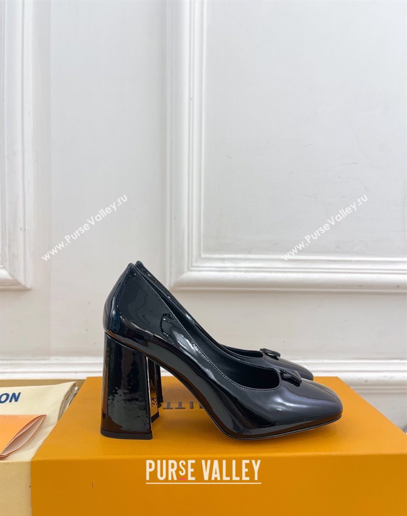 Louis Vuitton Swing Pumps 9cm in Patent Leather Black 2025 1AGTY9 (MD-250422167)