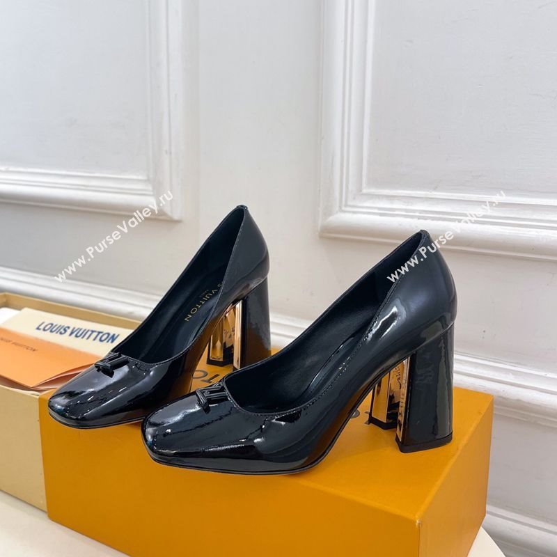 Louis Vuitton Swing Pumps 9cm in Patent Leather Black 2025 1AGTY9 (MD-250422167)