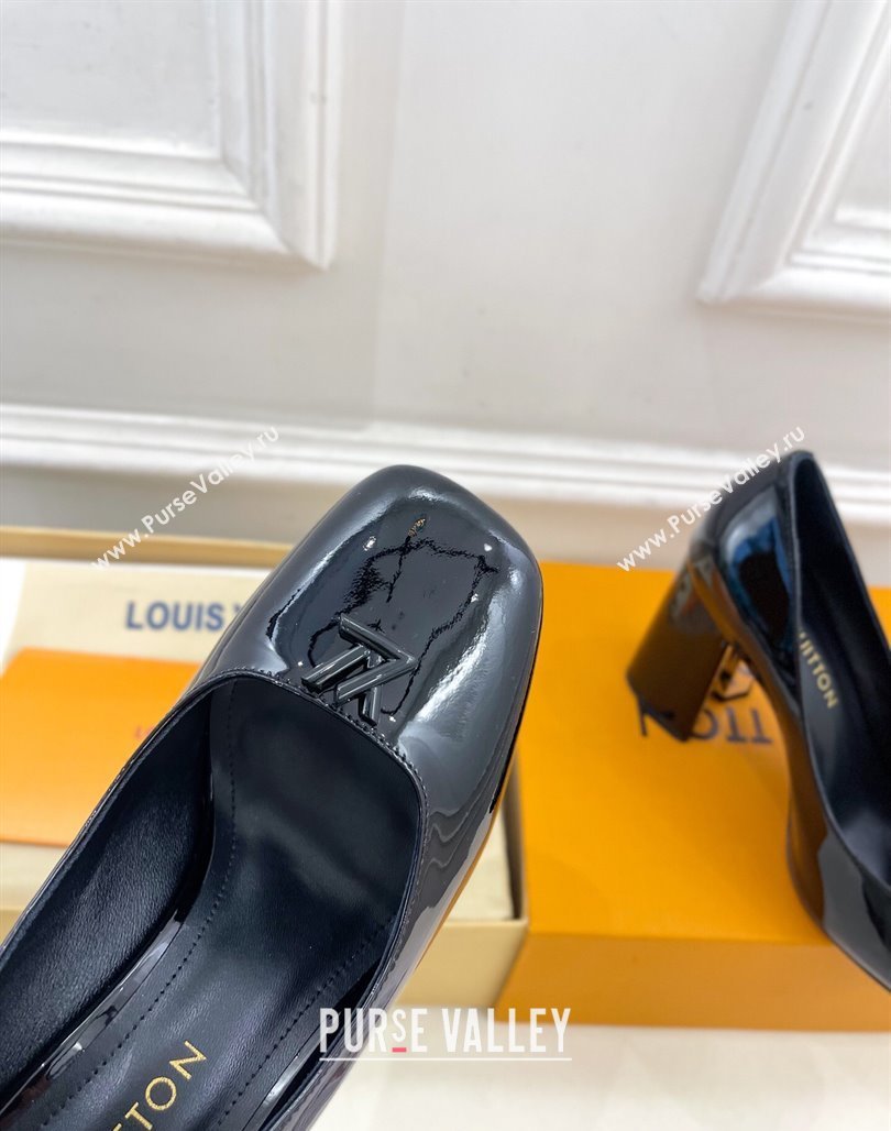 Louis Vuitton Swing Pumps 9cm in Patent Leather Black 2025 1AGTY9 (MD-250422167)