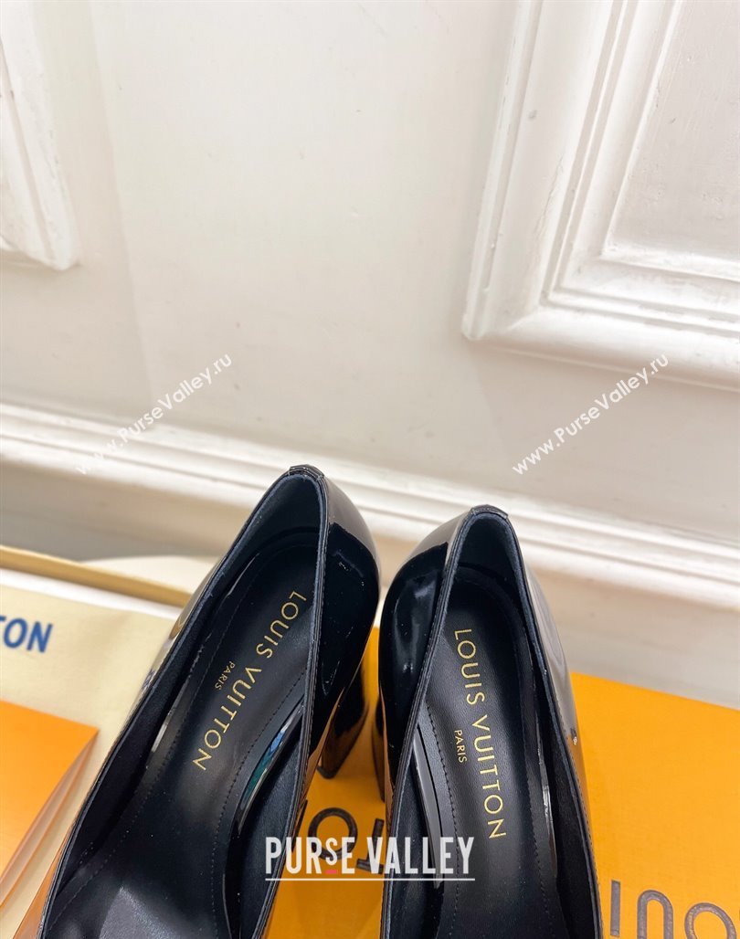 Louis Vuitton Swing Pumps 9cm in Patent Leather Black 2025 1AGTY9 (MD-250422167)