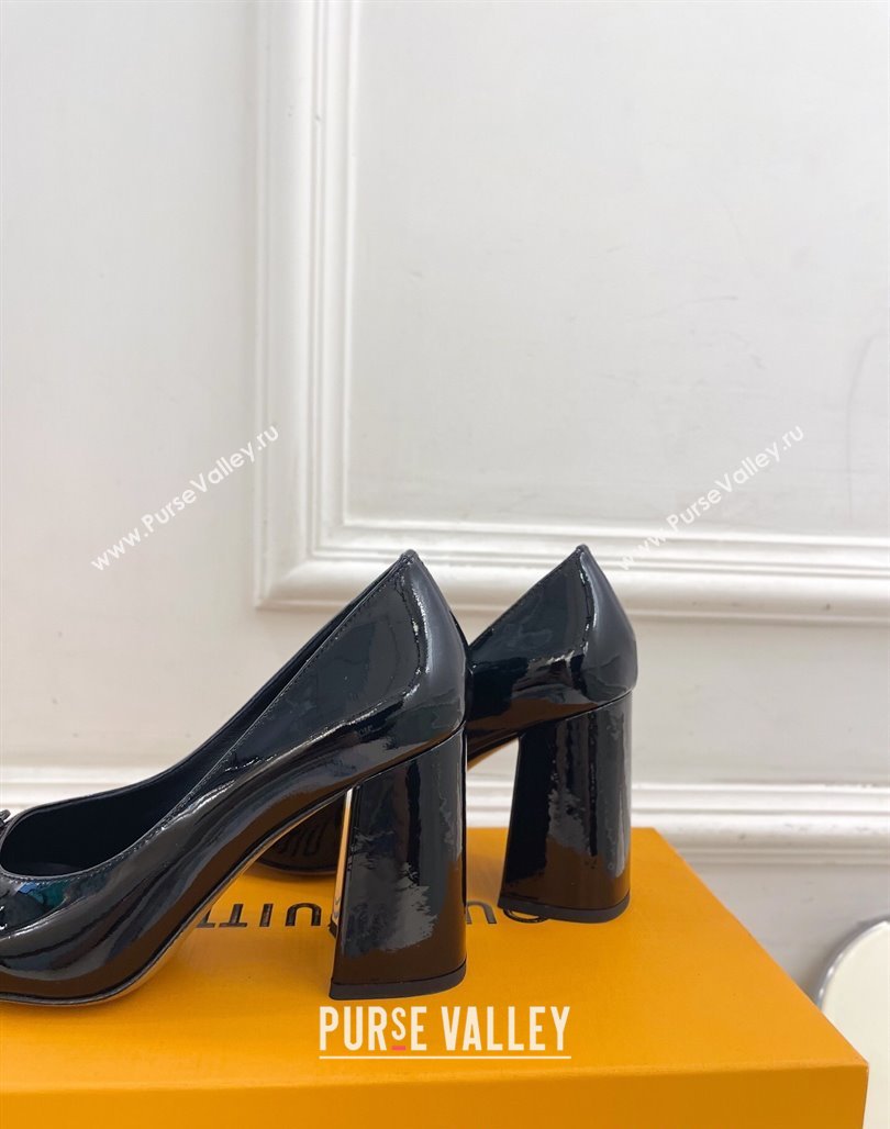 Louis Vuitton Swing Pumps 9cm in Patent Leather Black 2025 1AGTY9 (MD-250422167)