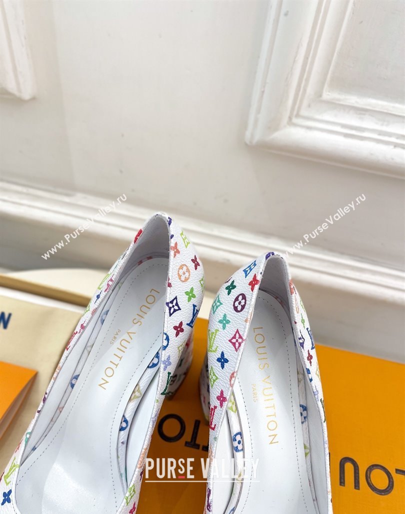 Louis Vuitton LV x TM Swing Pumps 9cm in Multicolor Monogram Canvas White 2025 1AGTY9 (MD-250422168)