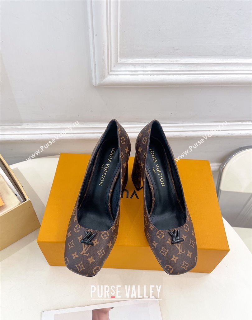 Louis Vuitton Swing Pumps 9cm in Monogram Canvas Brown 2025 1AGTY9 (MD-250422170)