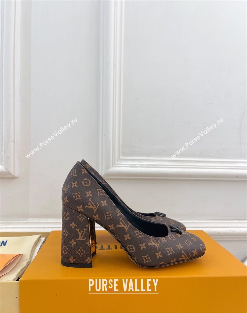 Louis Vuitton Swing Pumps 9cm in Monogram Canvas Brown 2025 1AGTY9 (MD-250422170)