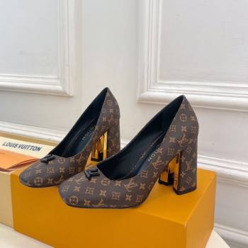 Louis Vuitton Swing Pumps 9cm in Monogram Canvas Brown 2025 1AGTY9 (MD-250422170)