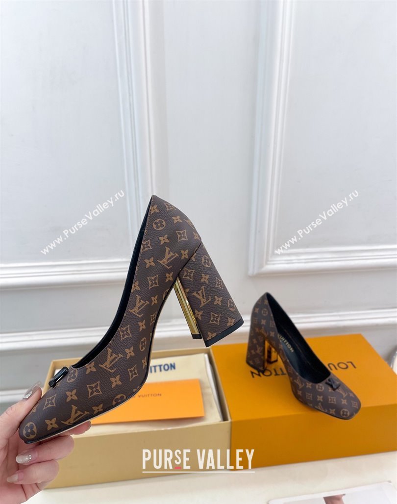 Louis Vuitton Swing Pumps 9cm in Monogram Canvas Brown 2025 1AGTY9 (MD-250422170)