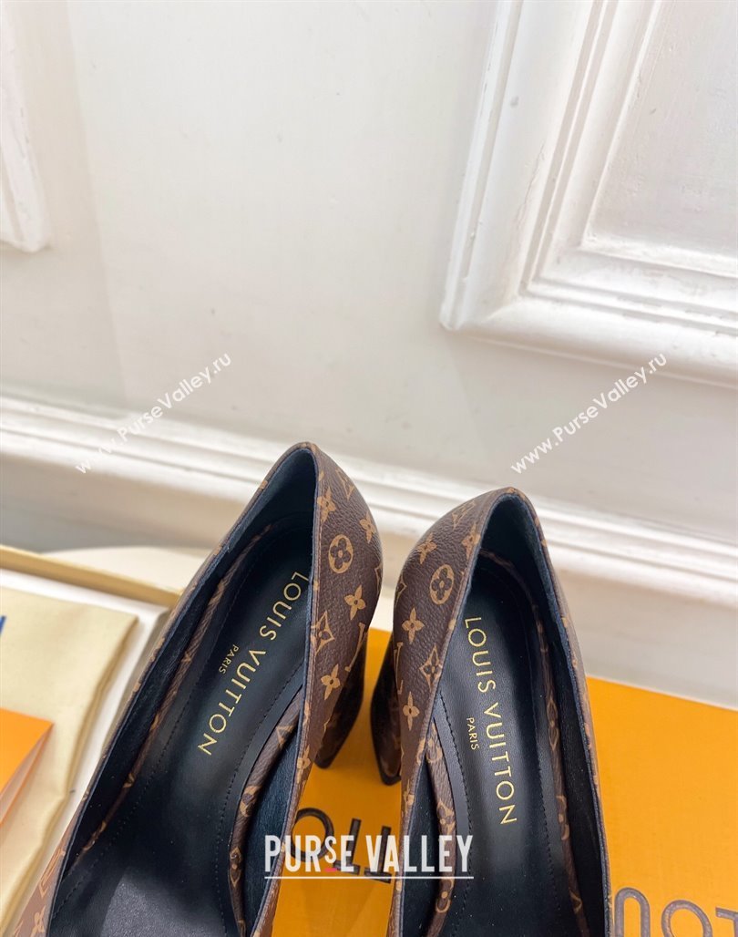 Louis Vuitton Swing Pumps 9cm in Monogram Canvas Brown 2025 1AGTY9 (MD-250422170)