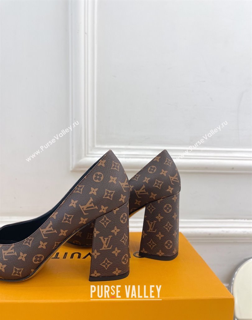 Louis Vuitton Swing Pumps 9cm in Monogram Canvas Brown 2025 1AGTY9 (MD-250422170)