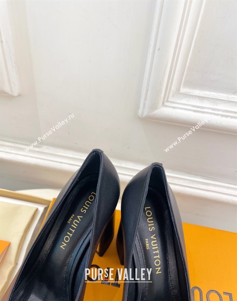 Louis Vuitton Swing Pumps 9cm in Calf Leather Black 2025 1AGTY9 (MD-250422171)