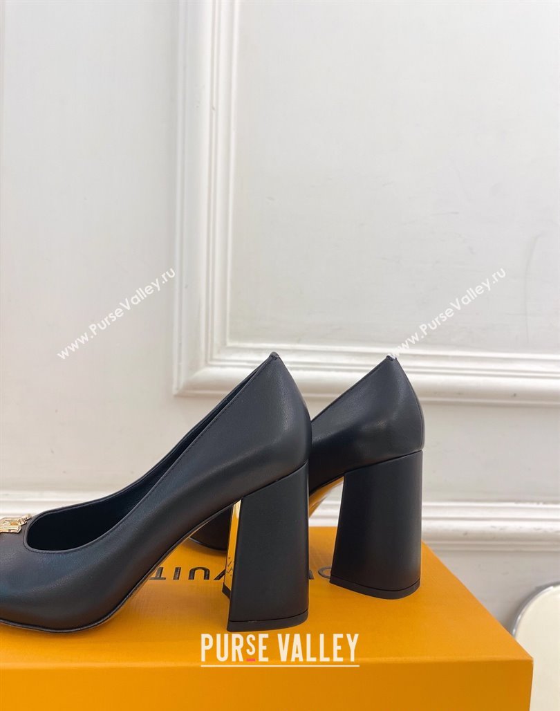 Louis Vuitton Swing Pumps 9cm in Calf Leather Black 2025 1AGTY9 (MD-250422171)