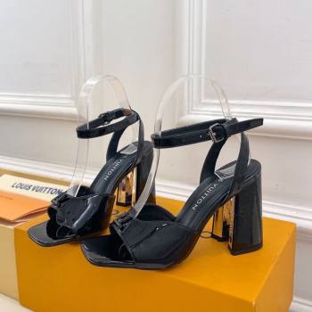 Louis Vuitton Swing Heel Sandals 9cm in Patent Leather Black 2025 1AGUTG (MD-250422145)