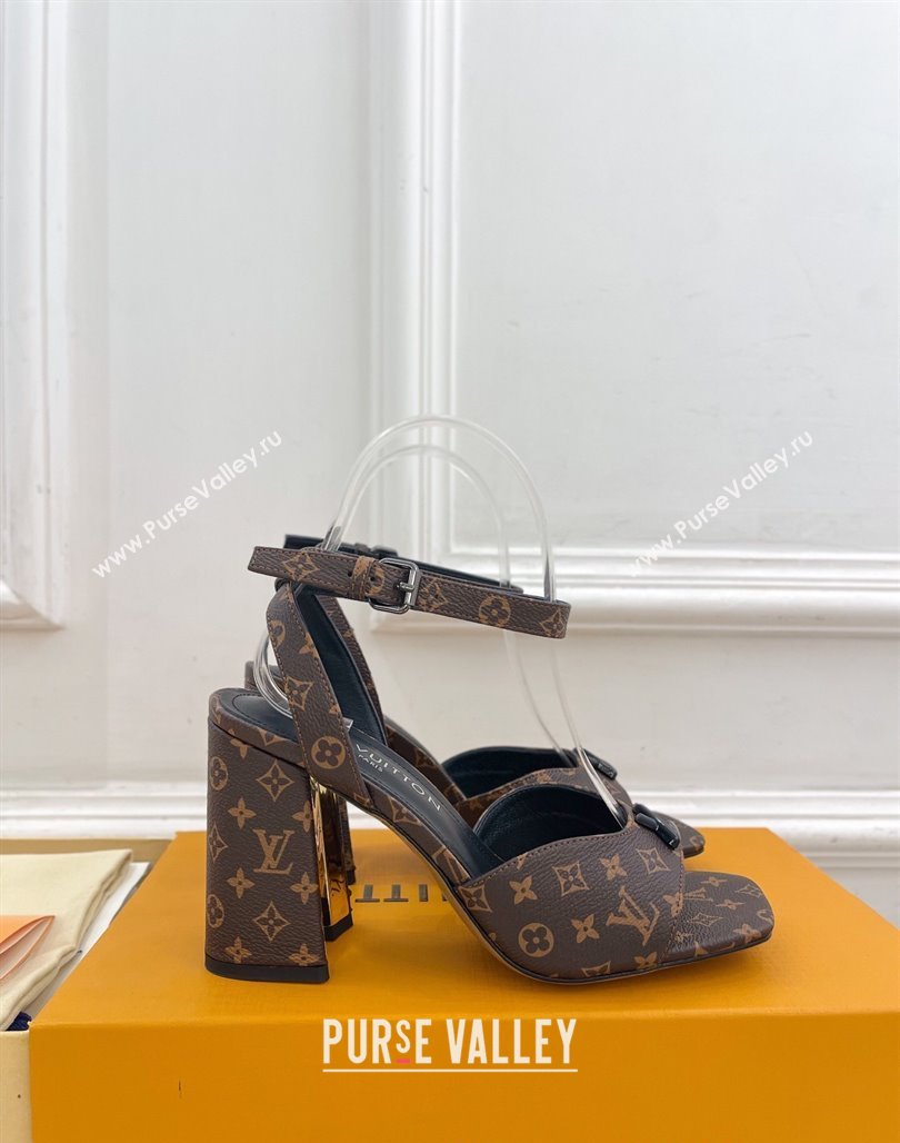 Louis Vuitton Swing Heel Sandals 9cm in Monogram Canvas Brown 2025 1AGUTG (MD-250422148)