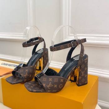 Louis Vuitton Swing Heel Sandals 9cm in Monogram Canvas Brown 2025 1AGUTG (MD-250422148)