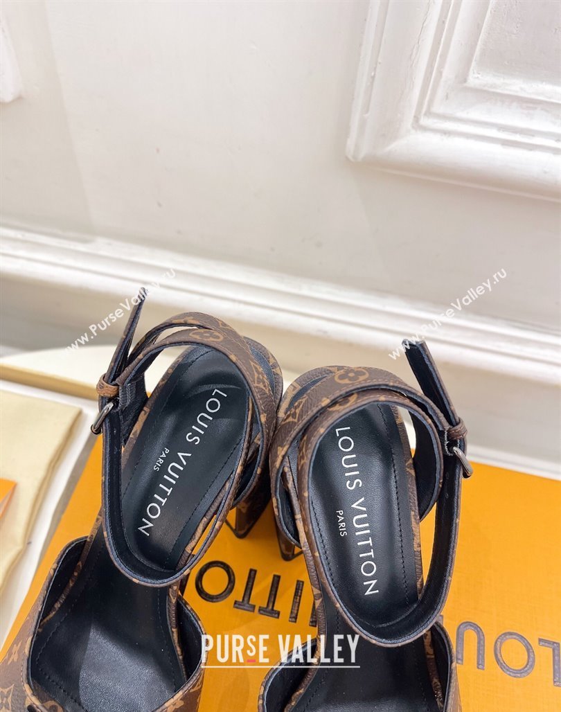 Louis Vuitton Swing Heel Sandals 9cm in Monogram Canvas Brown 2025 1AGUTG (MD-250422148)
