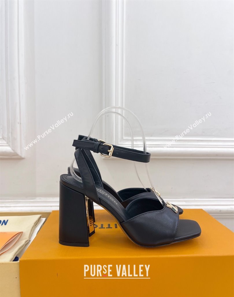 Louis Vuitton Swing Heel Sandals 9cm in Calf Leather Black 2025 1AGUTG (MD-250422149)