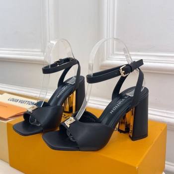 Louis Vuitton Swing Heel Sandals 9cm in Calf Leather Black 2025 1AGUTG (MD-250422149)