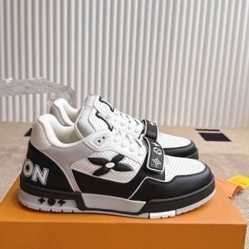 Louis Vuitton LV Trainer Sneakers in Perforated Leather with Velcro Strap Black 2025 1AHTDF (KL-250422180)