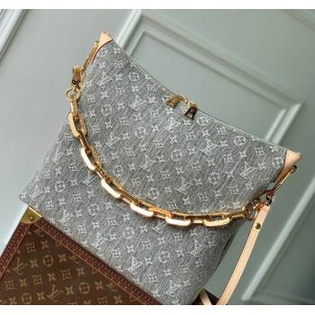 Louis Vuitton Coussin Hobo MM bag in Cloudy Grey Certified Organic Cotton M13390 2025 (KI-250523024)
