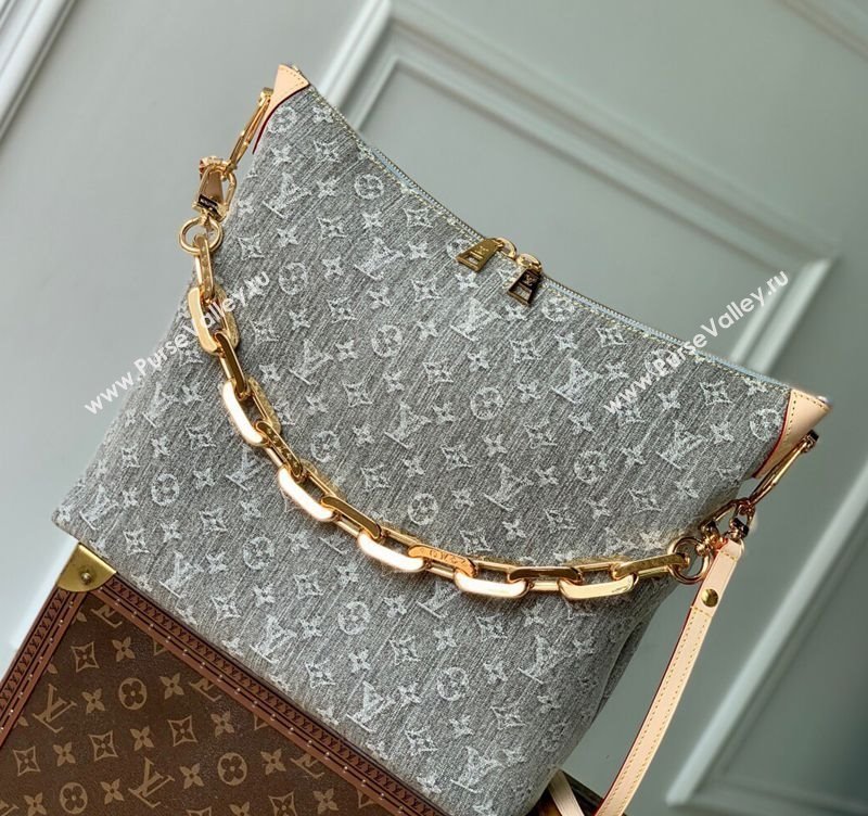 Louis Vuitton Coussin Hobo MM bag in Cloudy Grey Certified Organic Cotton M13390 2025 (KI-250523024)