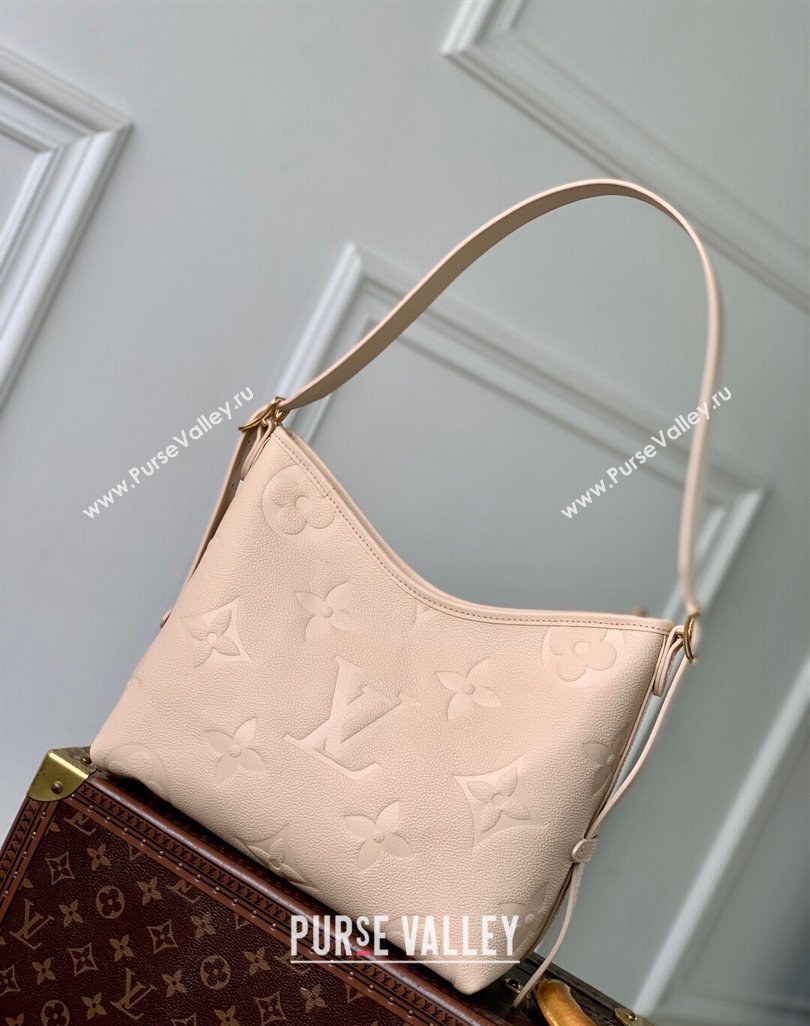 Louis Vuitton CarryAll PM Bag in Embossed Grained Cowhide Leather M14321 Sand Beige 2025 (KI-250523037)