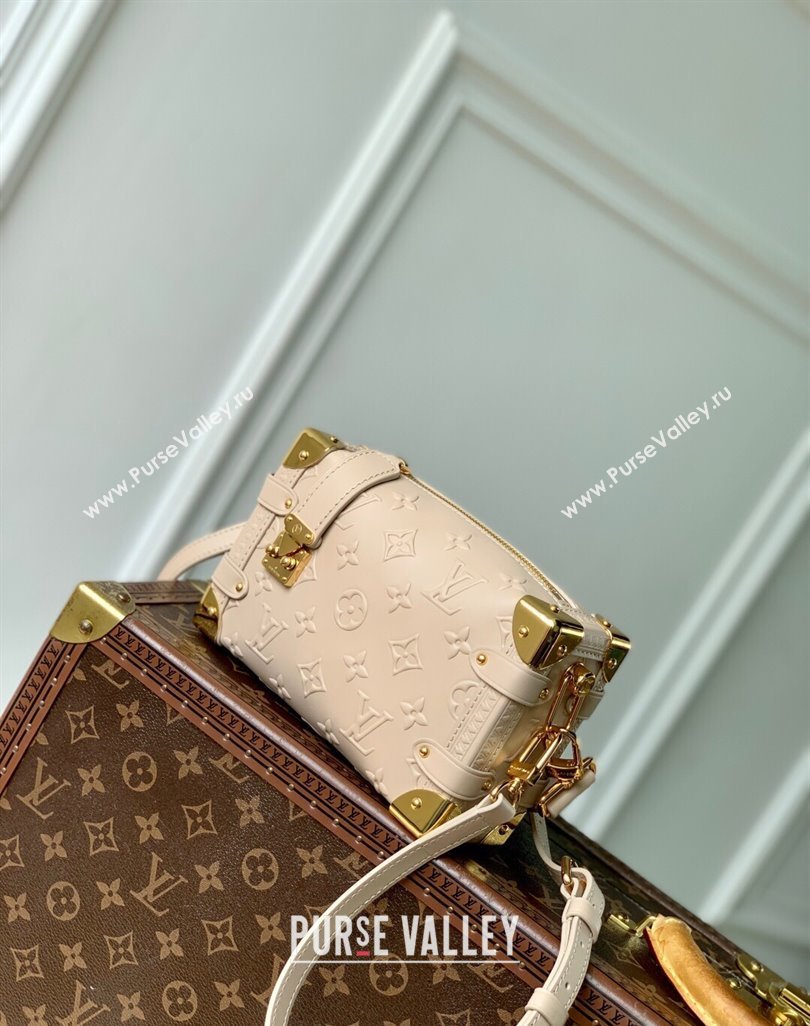 Louis Vuitton Side Trunk PM Bag in Monogram Debossed Leather Biscuit Beige 2025 M14571 (KI-250524011)