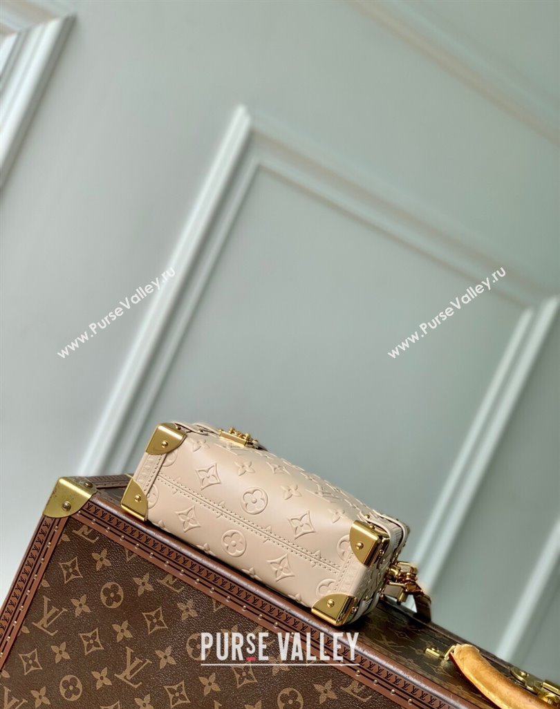 Louis Vuitton Side Trunk PM Bag in Monogram Debossed Leather Biscuit Beige 2025 M14571 (KI-250524011)