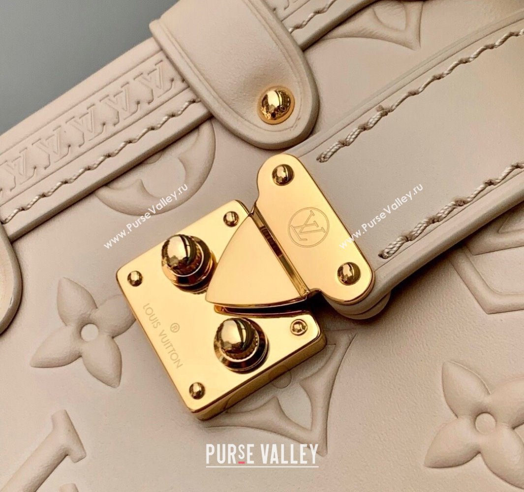 Louis Vuitton Side Trunk PM Bag in Monogram Debossed Leather Biscuit Beige 2025 M14571 (KI-250524011)