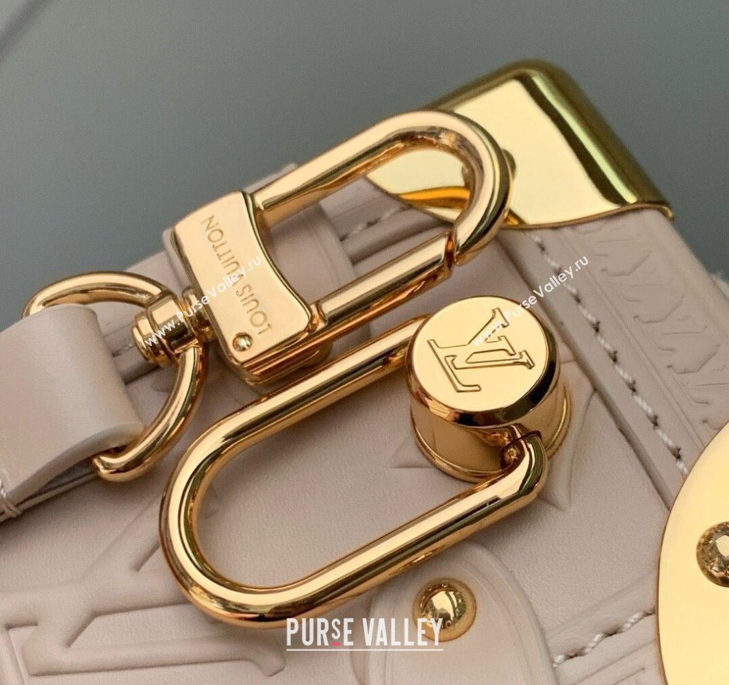Louis Vuitton Side Trunk PM Bag in Monogram Debossed Leather Biscuit Beige 2025 M14571 (KI-250524011)