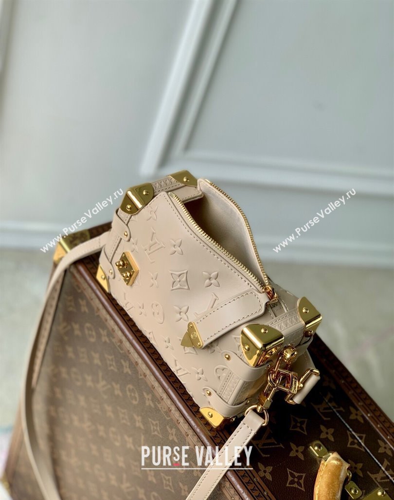 Louis Vuitton Side Trunk PM Bag in Monogram Debossed Leather Biscuit Beige 2025 M14571 (KI-250524011)