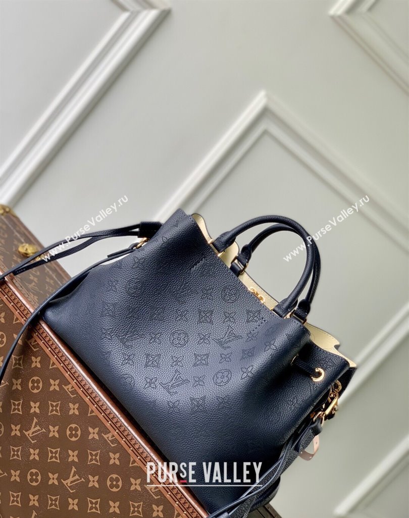 Louis Vuitton Bella Tote Bag in Mahina Perforated Calfskin M14316 Navy Blue 2025 (KI-250524013)
