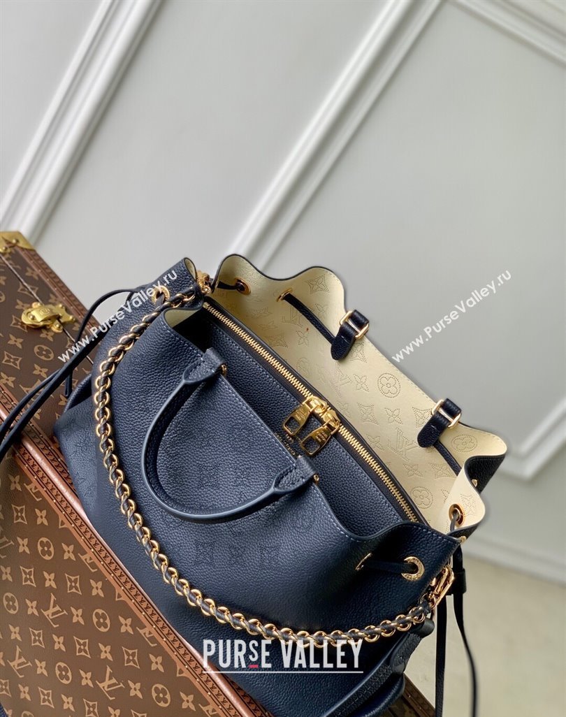 Louis Vuitton Bella Tote Bag in Mahina Perforated Calfskin M14316 Navy Blue 2025 (KI-250524013)