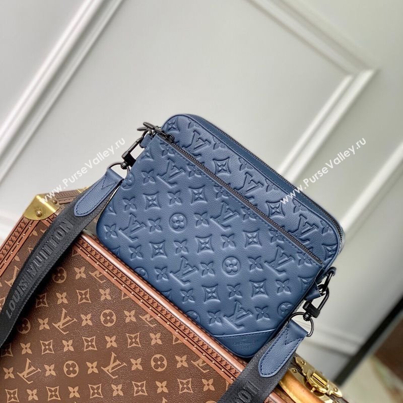Louis Vuitton Trio Messenger bag in Navy Blue Monogram Shadow Leather M14785 2025 (KI-250523084)