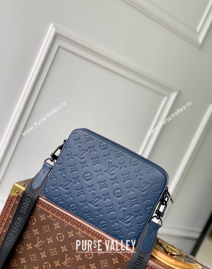 Louis Vuitton Trio Messenger bag in Navy Blue Monogram Shadow Leather M14785 2025 (KI-250523084)