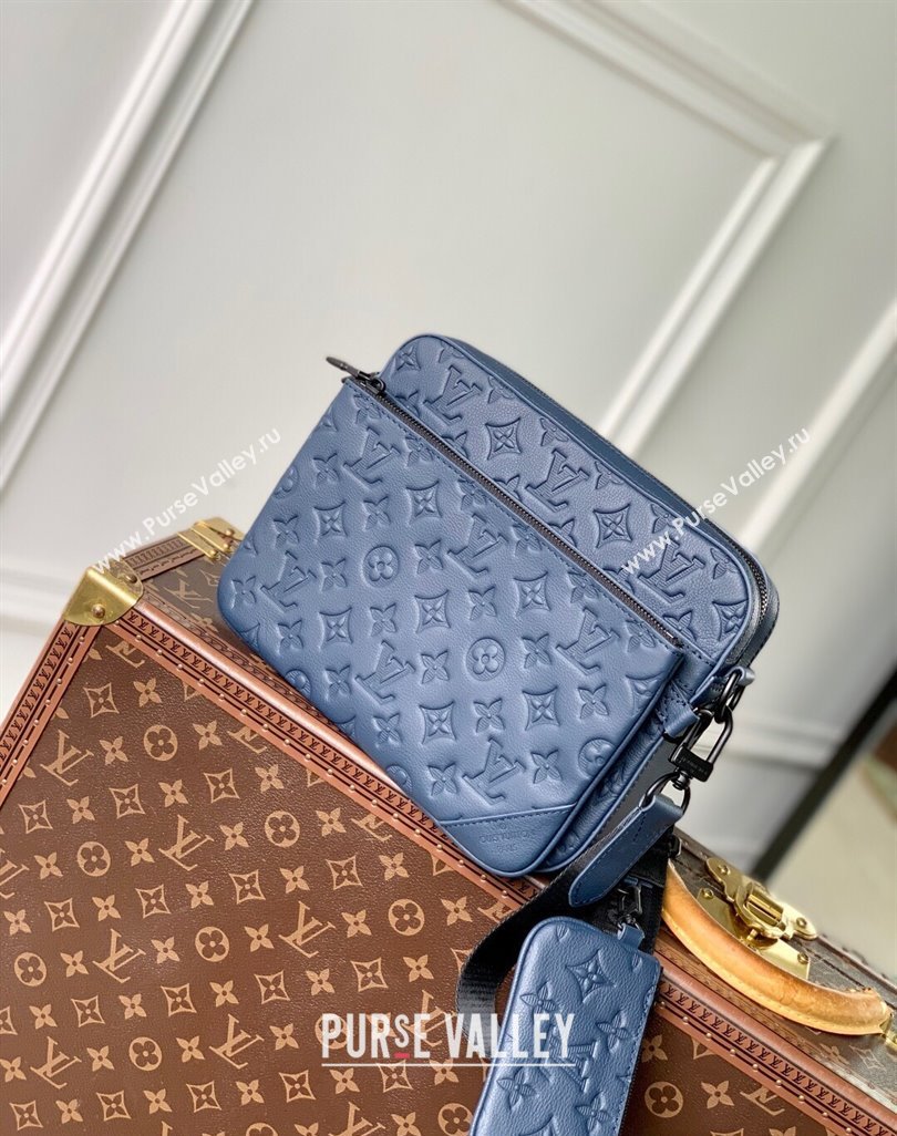 Louis Vuitton Trio Messenger bag in Navy Blue Monogram Shadow Leather M14785 2025 (KI-250523084)