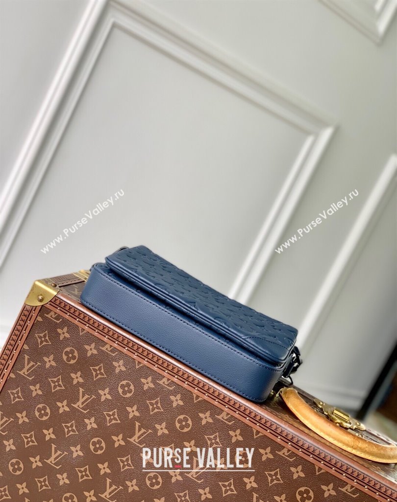 Louis Vuitton Trio Messenger bag in Navy Blue Monogram Shadow Leather M14785 2025 (KI-250523084)