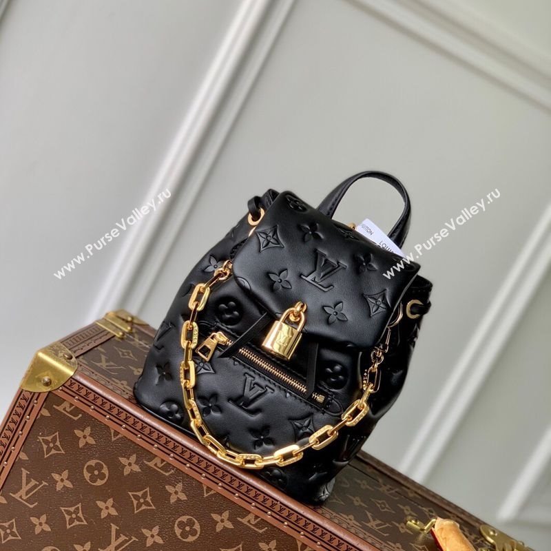 Louis Vuitton Coussin Backpack Mini Bag in Monogram Lambskin Leather M13387 Black 2025 (KI-250524015)