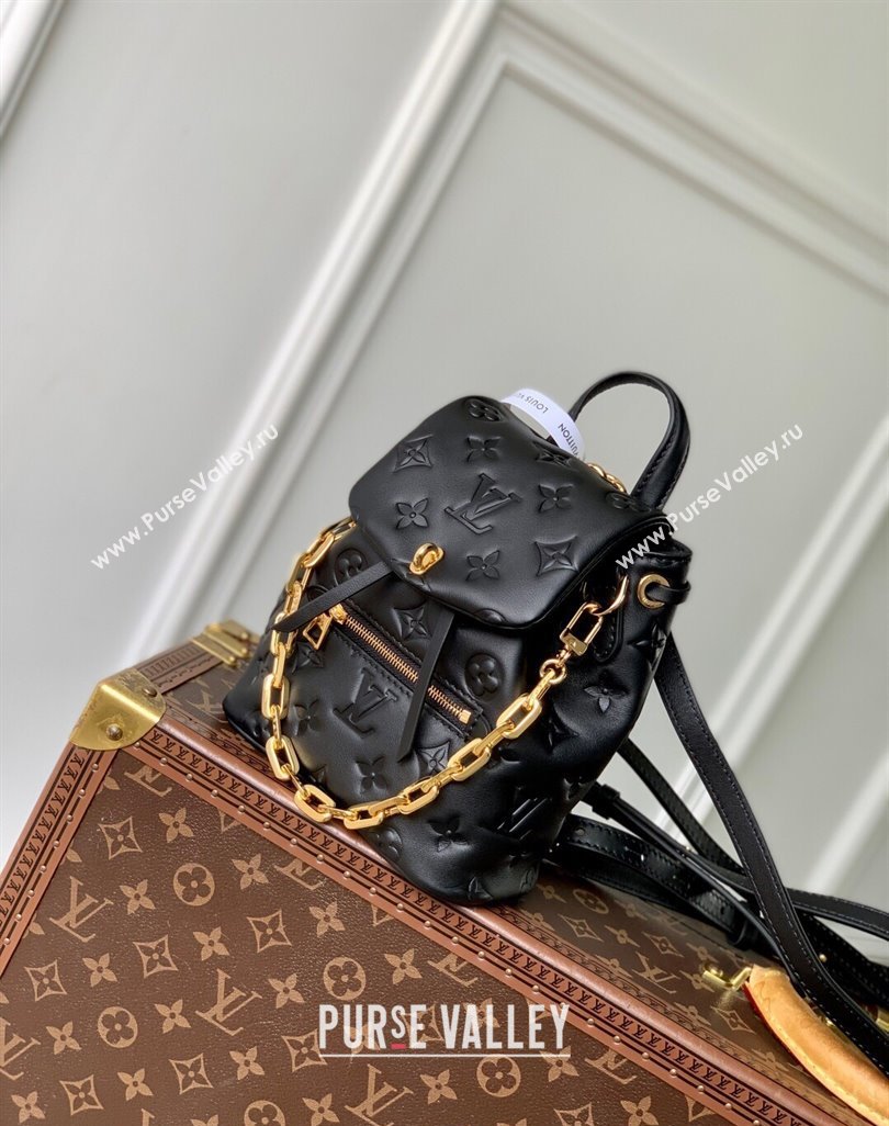 Louis Vuitton Coussin Backpack Mini Bag in Monogram Lambskin Leather M13387 Black 2025 (KI-250524015)