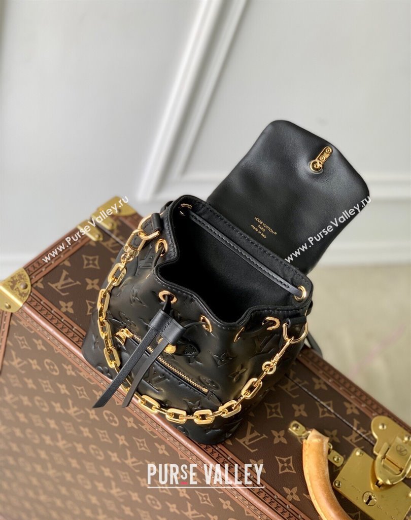 Louis Vuitton Coussin Backpack Mini Bag in Monogram Lambskin Leather M13387 Black 2025 (KI-250524015)