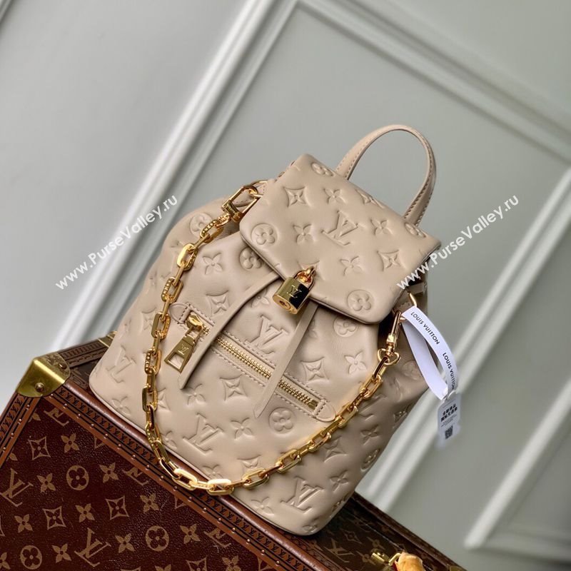 Louis Vuitton Coussin Backpack PM Bag M13357 Monogram Lambskin Leather Beige 2025 (KI-250524017)