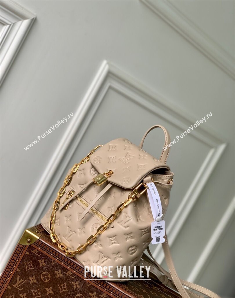 Louis Vuitton Coussin Backpack PM Bag M13357 Monogram Lambskin Leather Beige 2025 (KI-250524017)