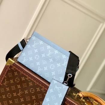 Louis Vuitton Gaston Wearable Wallet Bag in Sky Blue Monogram Canvas and Leather M14114 2025 (KI-250523051)