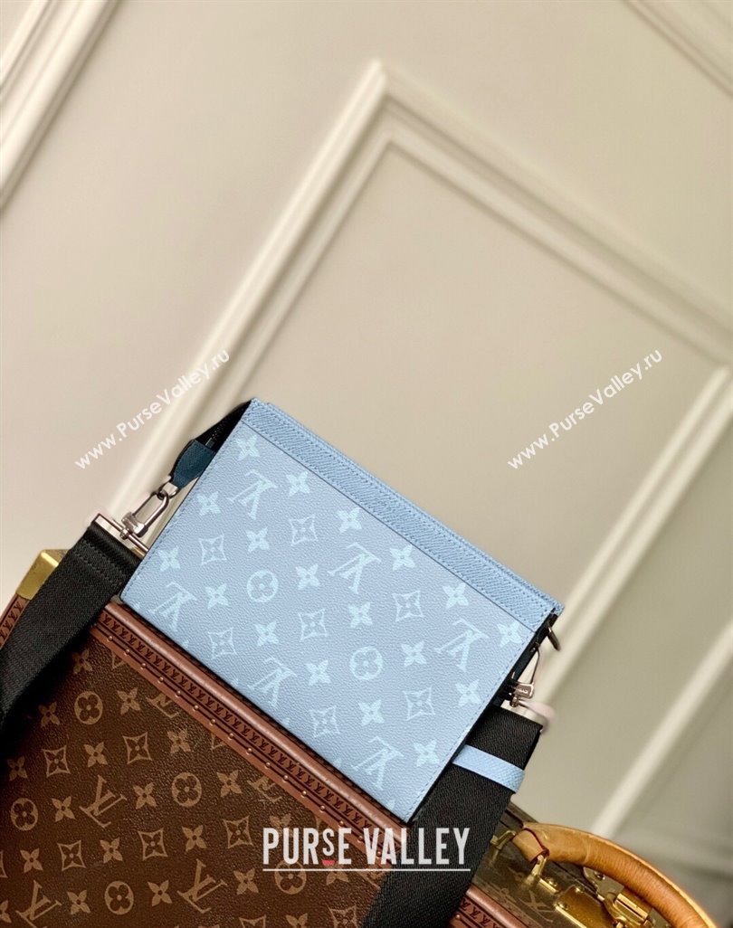 Louis Vuitton Gaston Wearable Wallet Bag in Sky Blue Monogram Canvas and Leather M14114 2025 (KI-250523051)