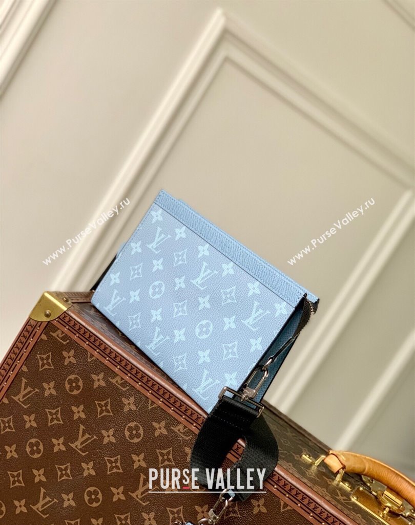 Louis Vuitton Gaston Wearable Wallet Bag in Sky Blue Monogram Canvas and Leather M14114 2025 (KI-250523051)