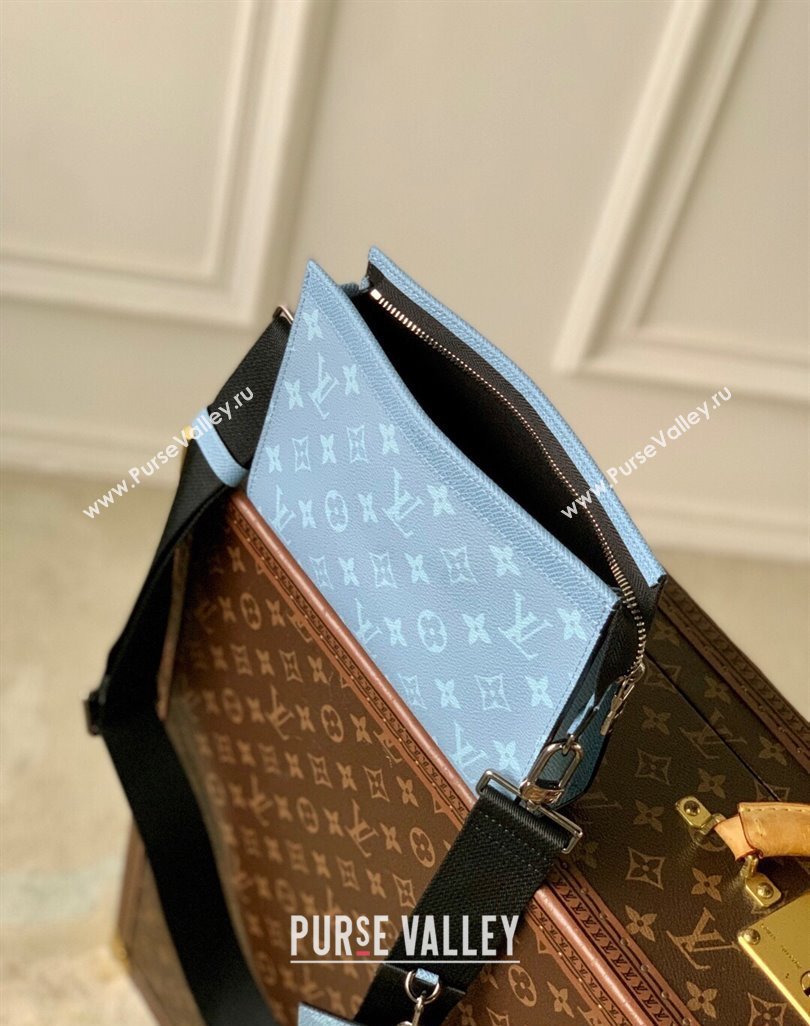 Louis Vuitton Gaston Wearable Wallet Bag in Sky Blue Monogram Canvas and Leather M14114 2025 (KI-250523051)